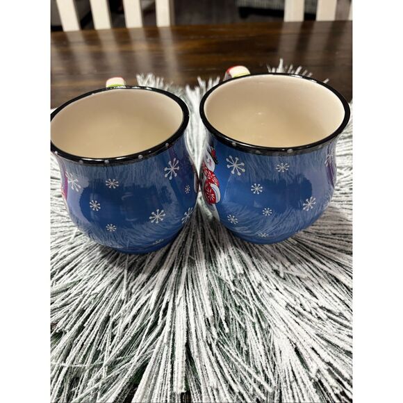 Temptations Snowman Mug Winter Whimsey 16 Oz Blue Snowflakes By Tara - Picture 4 of 10